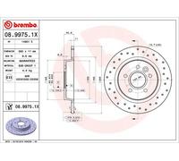 2 x BREMBO 08.9975.1X Disco freno per FORD,VOLVO,VOLVO (CHANGAN)