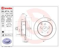 2 x BREMBO 08.A714.11 Disco freno per TOYOTA