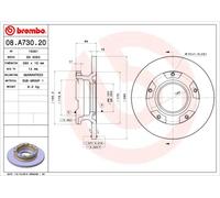 2 x BREMBO 08.A730.20 Disco freno per FORD