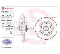 2 x BREMBO 08.B397.27 Disco freno per RENAULT