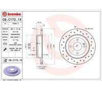 2 x BREMBO 08.C172.1X Disco freno per HYUNDAI,KIA