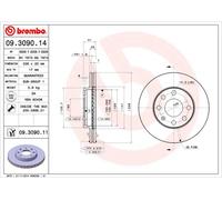 2 x BREMBO 09.3090.11 Disco freno per BUICK (SGM),CHEVROLET,CHEVROLET (SGM),DAEW