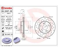 Brembo Xtra 09.5457.3X - Disco Freno Forato Anteriore, Set di 2