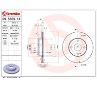2 x BREMBO 09.5869.14 Disco freno per KIA,MAZDA,SAO