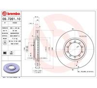 2 x BREMBO 09.7261.10 Disco freno per RENAULT,RENAULT TRUCKS