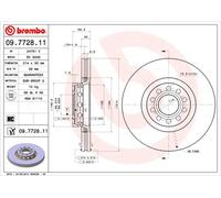2 x BREMBO 09.7728.11 Disco freno per AUDI