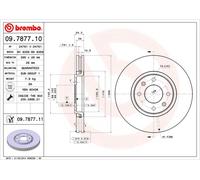 2 x BREMBO 09.7877.11 Disco freno per CITROËN