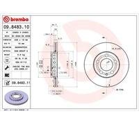 2 x BREMBO 09.8483.11 Disco freno per SKODA,VW