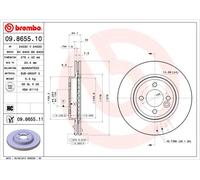 2 x BREMBO 09.8655.11 Disco freno per MINI