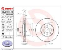 2 x BREMBO 09.9159.11 Disco freno per CHEVROLET,OPEL,VAUXHALL