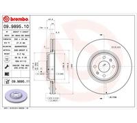 2 x BREMBO 09.9895.11 Disco freno per FENGXING,RENAULT