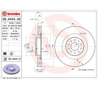 2 x BREMBO 09.A444.41 Disco freno per FIAT,OPEL,VAUXHALL