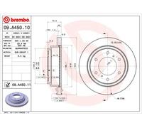 2 x BREMBO 09.A450.11 Disco freno per MITSUBISHI,MITSUBISHI (GAC)