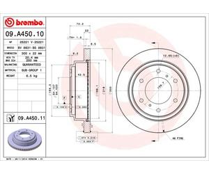 2 x BREMBO 09.A450.11 Disco freno per MITSUBISHI,MITSUBISHI (GAC)