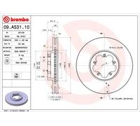 2 x BREMBO 09.A531.10 Disco freno per FORD,FORD (JMC)
