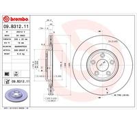 2 x BREMBO 09.B312.11 Disco freno per DAIMLER,JAGUAR