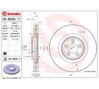 2 x BREMBO 09.B556.11 Disco freno per JAGUAR