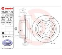 2 x BREMBO 09.B637.11 Disco freno per MITSUBISHI,MITSUBISHI (GAC)