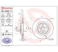 Brembo Disco freno 09.C209.11 - Verniciatura UV - Posteriore Set 2 - per Jaguar Land Rover