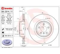 2 x BREMBO 09.C314.11 Disco freno per BMW