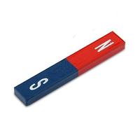 2 x Calamita rettangolare Magnete a barra quadrato 60 x 10 x 5mm AlNiCo Rosso/Blu - 2 pezzi - Magneti per la scuola - Ideali per esperimenti e lezioni di fisica - Blocco magnetico