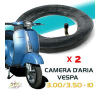 2 X Camere d'aria 3.00/3.50-10 PIAGGIO VESPA 50/125/150 APE50 VALVOLA CURVA MOTO