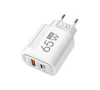 2 X Caricatore Multiporta A Carica Rapida, Adattatore Da Parete Cubo Portatile Per Viaggio Con Doppia Porta PD USB 65W, Compatibile Con Laptop, Tablet E Smartphone, Standard EU