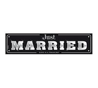 2 x Cartelli decorativi per targa auto, matrimonio (lingua inglese) Just Married - Love is a Treasure