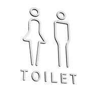 2 x cartello segnaletico per toilette antico senza perforazione etichetta