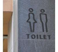 2 x cartello segnaletico per toilette antico senza perforazione etichetta