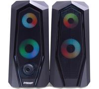 2 X CASSE RGB 6W PC IMPIANTO AUDIO FILM MUSICA GAMING ALTOPARLANTI SPEAKER