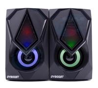 2 X Casse Rgb 6w Pc Impianto Audio Film Musica Gaming Altoparlanti Speaker_