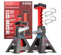 Cavalletti di sostegno 3T con perno di sicurezza - 2 supporti per cric - altezza regolabile 275 - 430 mm - con cuscinetto in gomma e doppio blocco per auto e auto