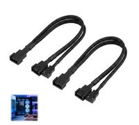 2 x Cavo separatore ventola PWM, cavo splitter a Y ventilatore PWM a 2 vie, Hub Fan Splitter 4 pin, estensione per ventillo alloggiamento del computer, compatibile con 3 pin e 4 pin