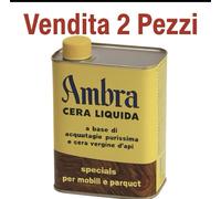 2 X CERA AMBROSOLI - CERA AMBRA LIQUIDA PAVIMENTI LEGNO MOBILI LT. 1