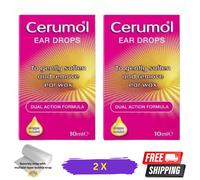 2 X Cerumol Gocce Auricolari Ammorbiditore Cera E Rimuovi Cera Auricolare 10ml