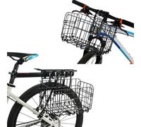 2 X Cestino per Bicicletta Pieghevole Ant. e Post. da Manubrio Rimovibile