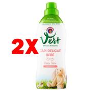 2 X Chanteclair Vert Baby Detersivo Capi Delicati Dolce Talco 750 Ml BEBE