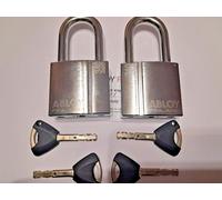2 X Chiave Uguale Lucchetti ABLOY PROTEC2 Pl340/50 T / High-Security / Con 4