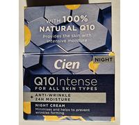 2 x Cien crema antirughe - crema da notte - 2 x 50 ml - con Q10, acido ialuronico e vitamina E - pelli più esigenti