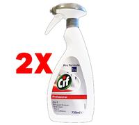 2 X Cif Bagno Formato Professionale Trigger Spray 750 Ml