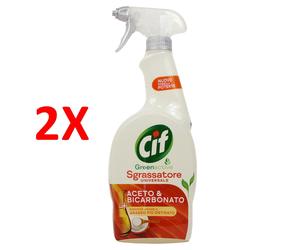 2 X Cif Spray Green Active Sgrassatore Universale Aceto E Bicarbonato 650 Ml