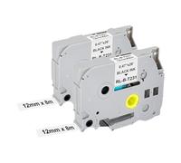 2 X Compatibile con Brother TZe-231 P Touch Nastro per Brother P-Touch Band 12 mm TZ TZe Tape White Laminato Nastro per P-Touch PT-H100R PT-H105 PT-H100LB PT-H110 H107B PT-D400 PT-1000