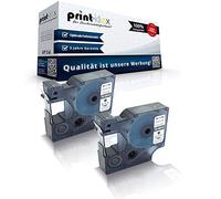 2 x Compatibile Nastri per Dymo D1 45010 Labelwriter400Duo Dymo 1000 1000 Plus 2000 3500 5500 Labelmaker 4500Pocket S0720500 12mm x 7m Black-Clear Etikettenlabel - Easy Print Serie