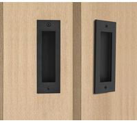 2 X Conchiglia Porta Scorrevole Nero Maniglia a Anello Sollevamento Delle Camere