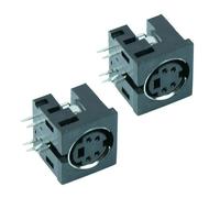 2 x Connettore Audio DIN Mini Per PCB 4 Vie Saldatura Nero Switch Electronics