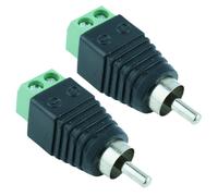 2 x Connettori RCA Phono Maschio Nero Morsetti a Vite Switch Electronics 934308