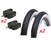 2 x Copertoni BIANCO - NERI + 2 x Camere d'Aria 16 x 1.75 Bici Bicicletta
