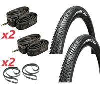 2 x Copertoni NERI + 2 x Camere d'Aria 20 x 2.00 + FLAP RAGGI NIPPLES BICICLETTA