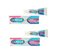 2 x Corega Super Denture Adhesive Cream 40 g - SPEDIZIONE GRATUITA